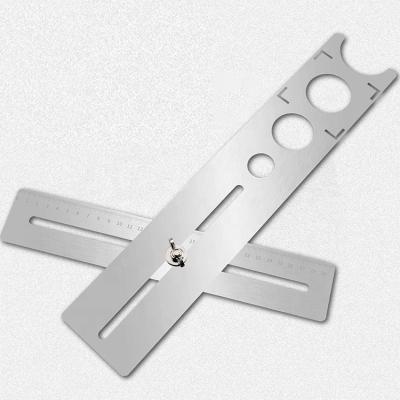 China Accurate Hole Marker Tile Measuring Aluminum Alloy Adjustable Multi Angle Bending Ruler Placing Tool for sale