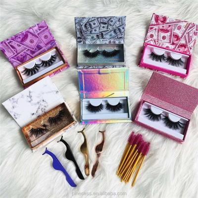 China Eyelash Vendor Customized Boxes 27mm Wholesale Mink 3d 5d Eyelash Customized Silver Printed Packaging Eyelash Box For 25mm Lashes for sale