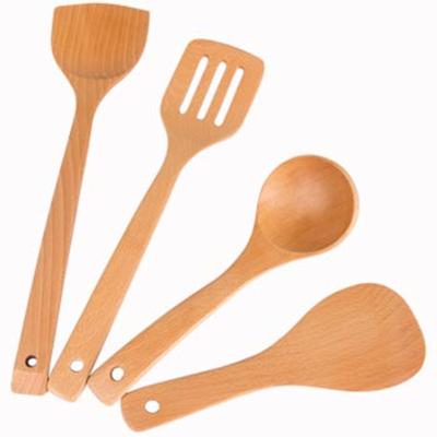 China Stocked Bamboo Spoons Set for Cooking Nonstick Kitchen Utensil Set Cooking Utensil Set Non Scratch Natural Teak Wooden Utensil for sale