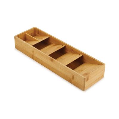 China Sustainable Drawer Store Compact Utensil Organizer For Kitchen Drawer Silverware, Flatware Tray, Small, Bamboo for sale