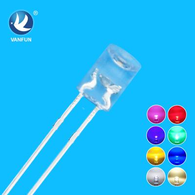 China high performance & white green blue yellow red led 5mm concave energy saving light 3mm from VANFUN used for string and christmas light for sale