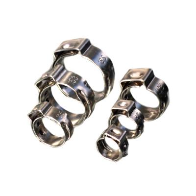 China Hot Selling Stainless Steel Ear Hose SS304 Stepless Single Screw Pipe Pinch Clamp Fit For Hose Pipe for sale