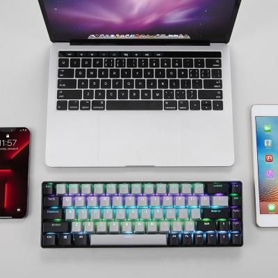 China 60 Alloy+ABS Mechanical Keyboard Multi-Scene 3-Mode Connection Aluminum Single Switch High Quality Blue Game for sale