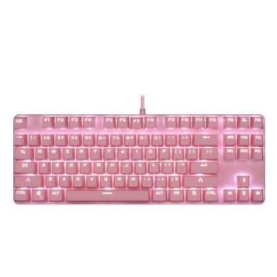 China New Ergonomic Keypad Backlit Gaming 87 Wired Key Mechanical Keyboard RGB LED RGB for sale