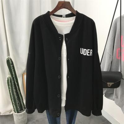 China New Fashion Long Sleeve Letter Print Cardigan Coat Students Simple Viable Sweatshirt Women's Casual Hoodie Jacket Tops for sale