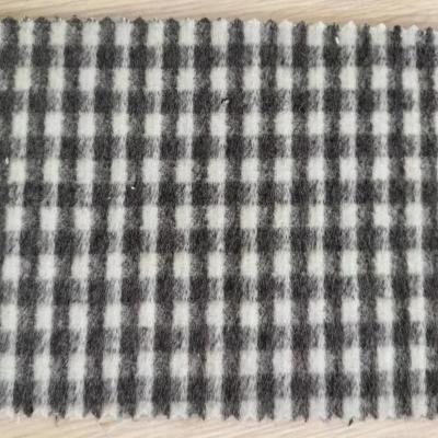 China 60 Wool 40 Chemical Fiber Hot Coffee Anti-static White Double Sided Vertical Stripe Fabric for sale