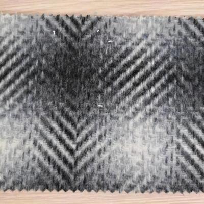 China Factory wholesale 40% anti-static polyester 60wool fabric black and white herringbone fabric for coat and upholstery for sale