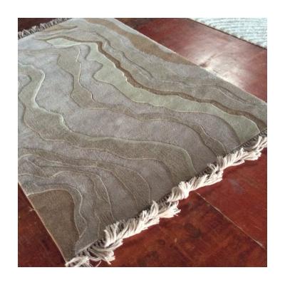 China Soft and Durable 100% Wool Handmade Silk Rugs Carpets Pile Height 9-17mm for sale