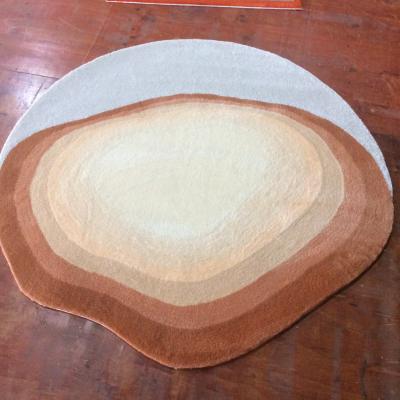 China Handmade Cut Pile Acrylic Wool Silk Viscose Round Bedroom Carpet for Christmas Decor for sale