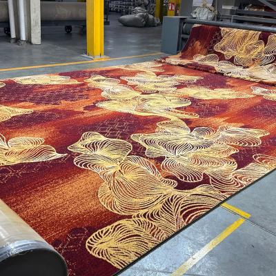 China Fire Resistance Axminster Floral Casino Carpet with 7per inch Pitch and Cut Pile for sale