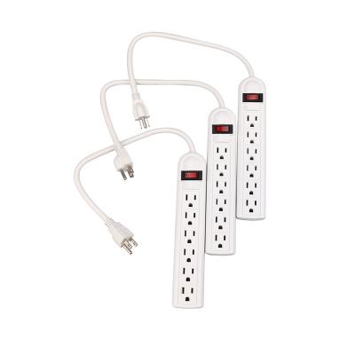 China Heavy Duty P054 6-Outlet Power Strip Residential/Multi-Purpose Extension Cord 6FT Socket Fused Circuit Breaker, Three Prong Wall Mounted for sale