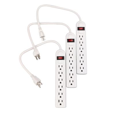 China 6 Outlet Multipurpose Portable Power Strip 15A 125V Power Strip With ABS Housing Flame Retardant Power Switch RESET/OFF Reset Switch for sale