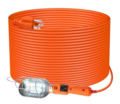 China Industrial Equipment P050 16/3-Gauge SJTW Trouble Light with Metal Guard and 50-Feet Outlet Rope Orange On/Off Switch Portable for sale