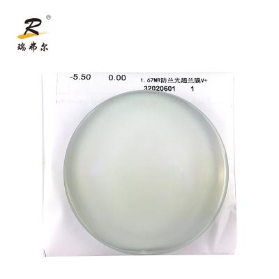 China Hot Selling 1.56 Single Vision Ophthalmic Ophthalmic Lenses Single Red Light Red Vision Anti Coating for sale