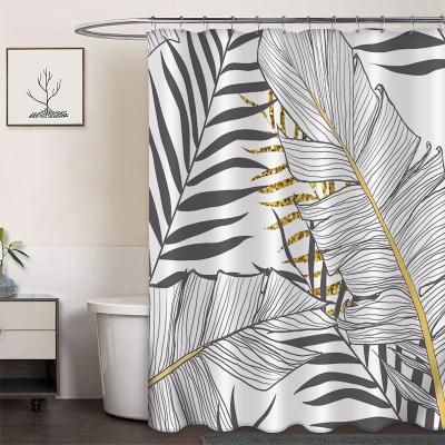 China Customized Viable Fashion Wholesale Customized Printing Bathroom Polyester Shower Curtain for sale