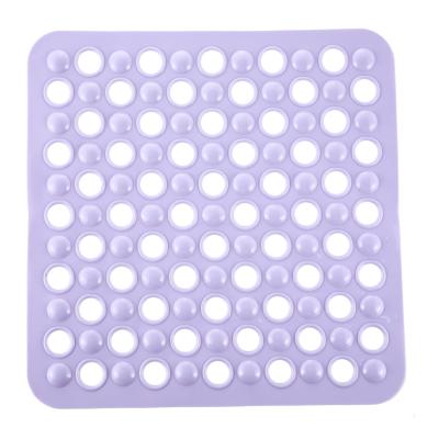 China Durable Non-slip Strong Suction Shower Cups Toilet Waterproof Suction Bath Tub PVC Mat for sale