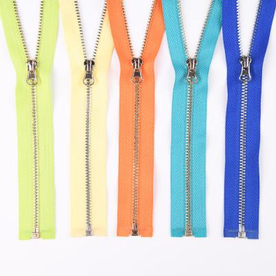 China Viable Wholesale Custom Copper Y-Teeth Open End 64cm Bright Teeth #3 Gold Color Metal Zippers for sale