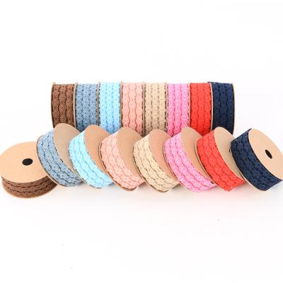 China 2Yard 2.5cm Viable Colorful Decorative Lace Flower Embroidery Ribbon Roll For DIY Handmade Hair Lace Ribbon for sale