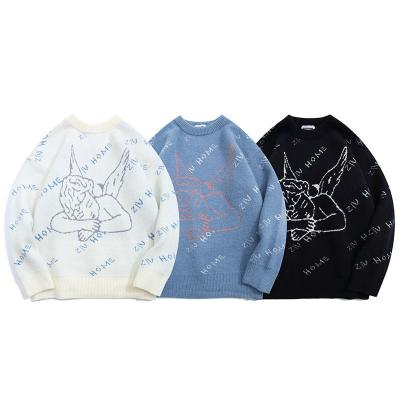 China 2022 QUICK DRY custom LOGO OEM and ODM custom knit sweater custom jacquard wool sweaters men jacquard sweater for sale