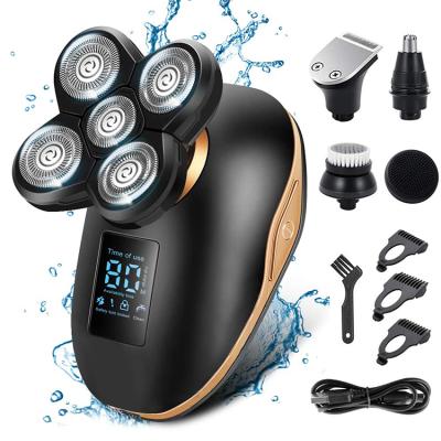 China Hot Sale Triple Blade E02B Waterproof 3d Portable Floating Shaving Machine Multifunction 5 in 1 Electric Men Shaver For Men for sale