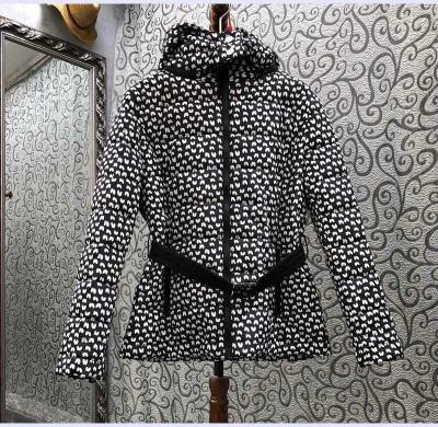 China Good Quality Anti-wrinkle Women's Parka 2021 Winter Vintage Casual Warm Parka Ladies Floral Print Coats Belt Hooded Long Sleeve Deco Down Coat for sale