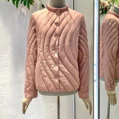 China 2021 Winter Anti-wrinkle Good Quality Apricot Coffee Warm Casual Pink Duck Down Padded Long Sleeve New Warm Coats Women Down Coats Outerwear for sale