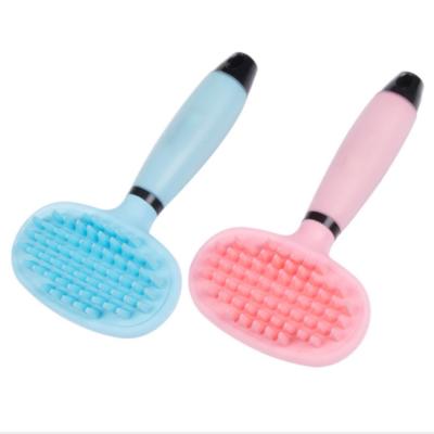 China Viable Wholesale Dog Grooming Shampoo Brush Comb Silicone Soft Pet Massage Bath Brush For Dogs for sale