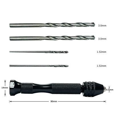 China Precision Pin Vise Micro Mini Twist Pin Vise Hand Drill Bits Portable Manual Hand Drill Set For Modeling Hand Making for sale