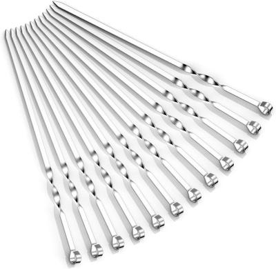 China Easily Cleaned Reusable High Quality BBQ Spits Stainless Steel BBQ Grill Accessories Skewers for sale