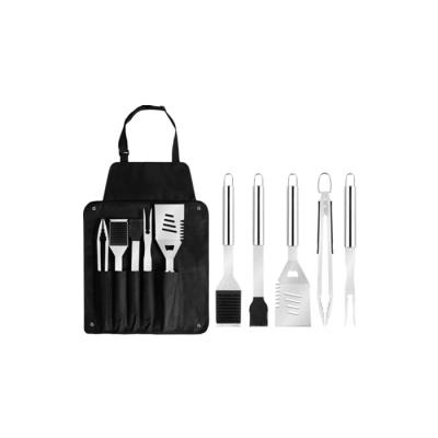 China 6pcs Stainless Steel BBQ Tool Kit Easily Cleaned Outdoor Portable Apron Grilling BBQ Accessories Tools for sale