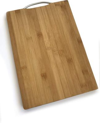 China Stocked Wooden Chopping Chopping Board Bamboo Metal Handle Chopping Board for sale