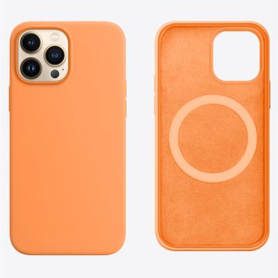 China Original Silicone Shockproof Liquid Case For Magsafe Silicone Wireless Charging Phone Case With Logo For iPhone 12 13 pro Max Mini for sale