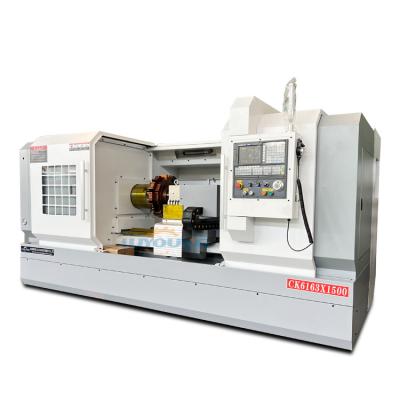 China Alta precisão CK 6163 Torno horizontal de cama plana CNC Torno 130 através da precisão da barra à venda