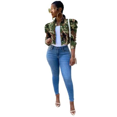 China Hot Sale Fashionable Design High Quality Fashion Women Windproof New Camouflage Short Jacket Women's Denim Jacket Lattice Tops For Girls for sale