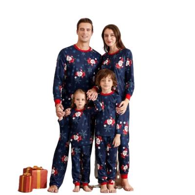 China Breathable Christmas Home Parent-Child Family Set Printed Christmas Pajamas Child Family Pajamas Two-Piece Set for sale