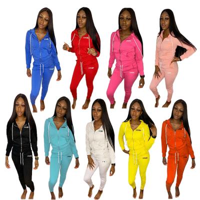 China 2021 zy1 winter waterproof clothes sweat suits women 100% cotton 2 piece set outfits jogging sets wholesale women sweat suits jogger pants for sale