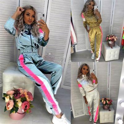 China 2021 Fall Breathable Custom Logo Ladies Matching Jogger Yoga Reflective Custom Gym Sets Women Sportwear Teams 2 Piece Women Clothing for sale