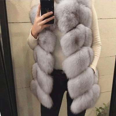 China Autumn And Winter Solid Color Faux Fur Coat Vest Long Sleeve Thick Warm Warm Women for sale