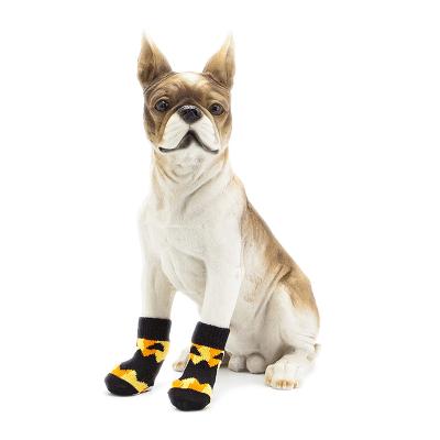 China 2 Pairs Viable Pet Paw Protection Socks on Hardwood Floor Dog Socks with Adjustable Straps for Indoor Use Halloween Dog Socks for sale