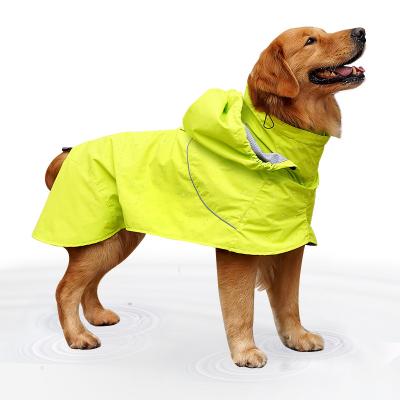 China Sale Fashion Dog Viable Warm Adjustable Lightweight Rain Jacket Waterproof Dog Raincoat With Reflective Tape for sale