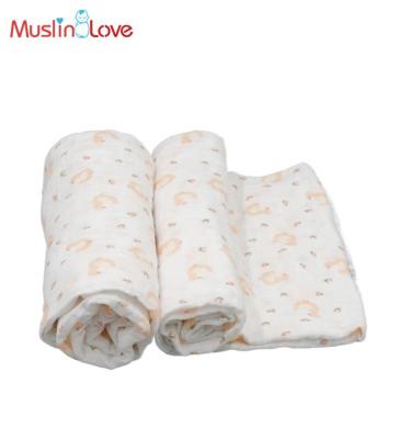 China Anti-Static Muslin Love Cotton Muslin Baby Wraps Blanket for sale