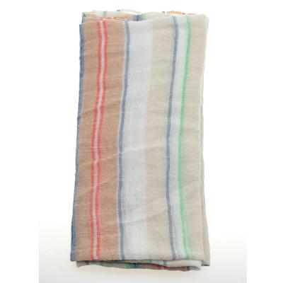 China Muslin Love SS19 Stripe Gauze Shawl Hemp / Cotton Muslin Wrap Blankets ML18012 for sale