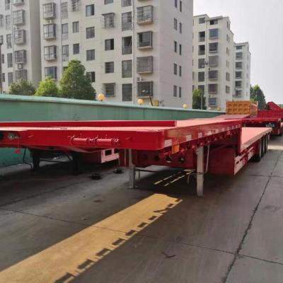 China Truck Trailer SIZE QUALITY CUSTOMIZED 3 AXLES GOOSENECK LOWBED LOW BOY FLATBED SEMI-TRAILER WITHOUT FRONT BULKHEAD FOR SALE for sale