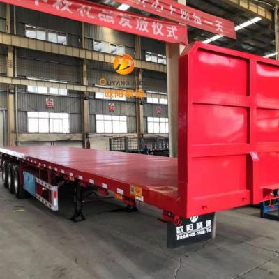 China Special Customized flat bed container or semi truck trailer transport yacht trailer with 1.50m bulkhead for sale for sale