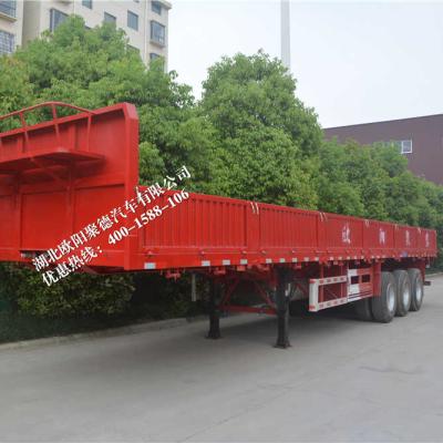 China Africa port use lumber equipment container transport side wall flatbed semi trailer truck trailer good prices with twist locks for sale