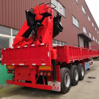 China Special Customized Transport Trailer Side Wall Heavy And Large Equipment With Crane Machine On Sale 12000X2550X2900 for sale