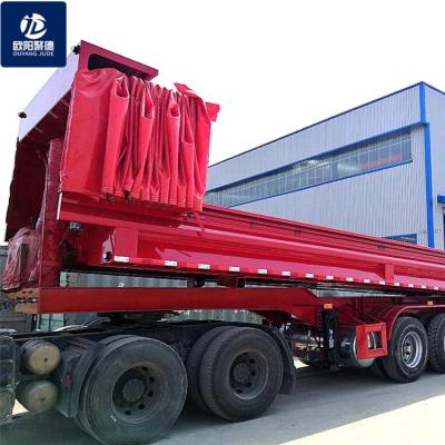 China high strength steel cargo box 2 or 3 axles type U or 4 dump tipper semi trailer with auto tarpaulin for sale 9500x2550x3200mm for sale