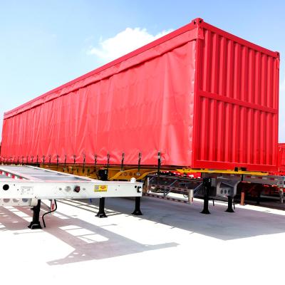 China OYJD steel trailers curtain cargo box use package air conditioner transport with skeleton chassis semi trailer for sale for sale