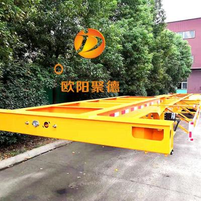 China Truck trailer OYJD farm trailers 3axles triangle vegetable cold container axles 45ft skeleton transport chassis semi trailer on sale for sale