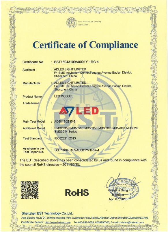 RoHS - Shenzhen Adled Light Limited